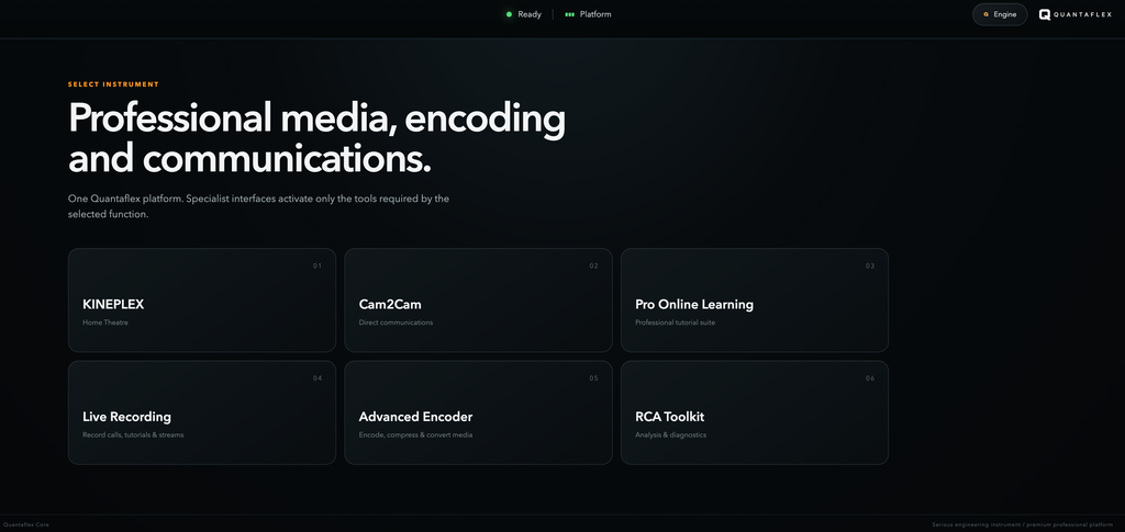 Quantaflex modular media software interface